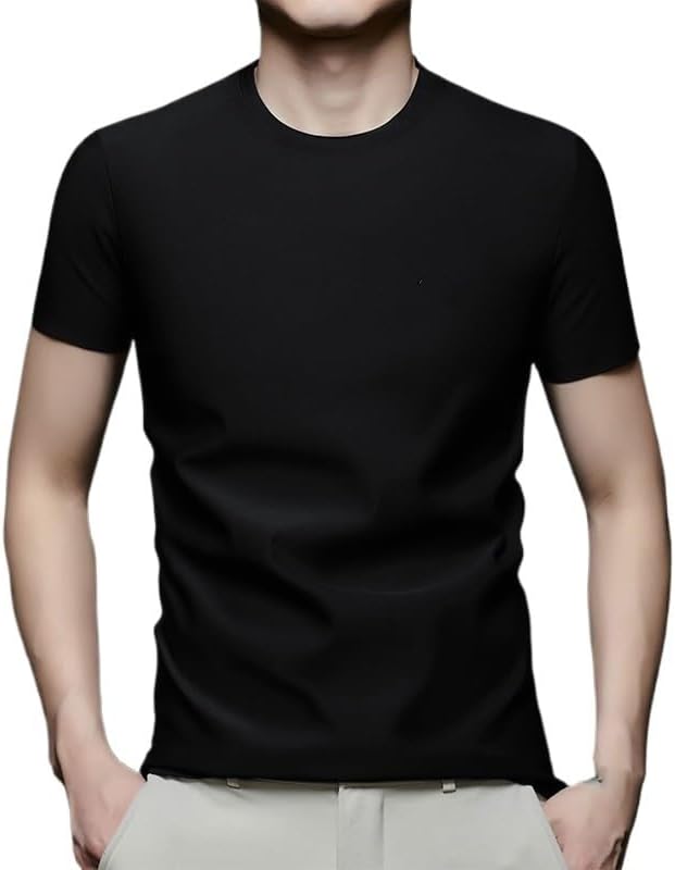 Soft Men's Undershirts White Crew T-Shirts Moisture Wicking Cotton Summer Tee Shirts Unisex Adult Short Sleeve Clothing
