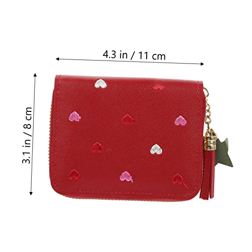 Cute Red PU Leather Cartoon Wallet for Women Compact Card Holder Purse with Capacity Storage for Credit Cards Ids Cash and Tickets Stylish Change Bag for Everyday Use and Gifts2
