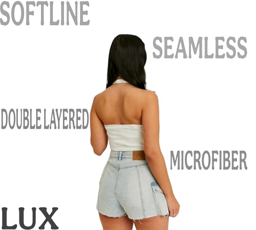 Image of SIGHTBOMB SOFTLINE Double Layered Cuddle Baby Cowl Neck Halter Seamless Ultra Soft Sleeveless Formal WEAR /Casual WEAR TOP for Women