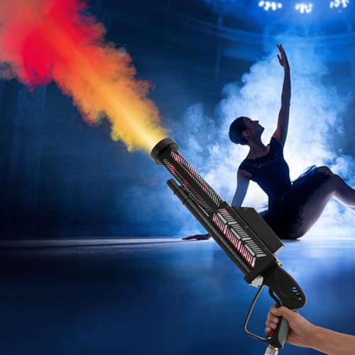 Máquina de humo portátil con luces LED - Cañón criogénico portátil para efectos especiales en escenario, club y concierto, 50 W, incluye manguera negra de 9,84 pies miniatura 6