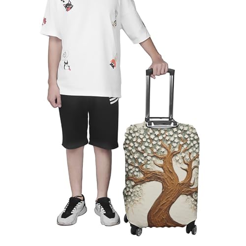 Tree Printed Luggage Cover, Elastic Luggage Protector Fits 19-32in Suitcases, Washable & Anti-Scratch Suitcase Cover for Men Women M 7