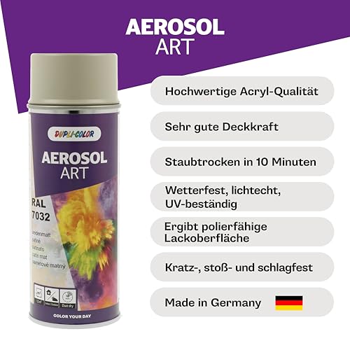 DUPLI-COLOR AEROSOL ART RAL 7032 Kieselgrau seidenmatt 400 ml - Sprühfarbe – Ansicht 3
