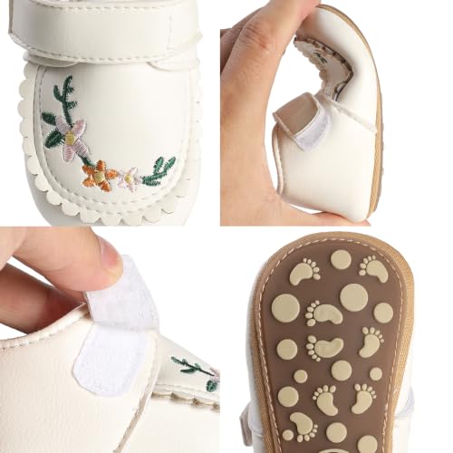 Image of HsdsBebe Baby Boys Girls Pu Leather Hard Bottom Walking Sneakers Toddler Rubber Sole First Walkers Infant Cartoon Slippers Crib Shoes