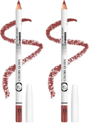 Image of Colors Queen Lip Definer Pencil | Highly Pigmented, One Swipe Smooth Application Matte Lip Liner | Long Lasting Lip Pencil (11 - Soul) (Pack of 2)