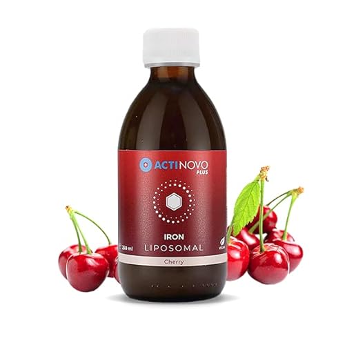 Eisen | Geschmack: Kirsche | 25 Tagesdosen à 15 mg Eisen | Vegan | 250 ml | Hochdosiert & laborgeprüft | Wirksamer als Kapseln & Tabletten | Liposomal | Glutenfrei | Made in Germany Cover