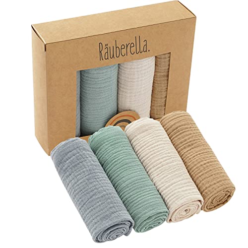 Räuberella® Baby Spucktücher 60x60cm, Mulltücher, Stilltücher (Räuber Set 1) Cover
