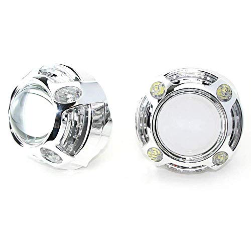 Ijdmtoy (2) 3.0-Inch H1 Bi-Xenon Headlamp Projector Lens W/Cayenne Style White/Amber Switchback Led Daytime Running Light Shroud Compatible With Headlight Retrofit, Custom Headlamps Conversion #TOP2