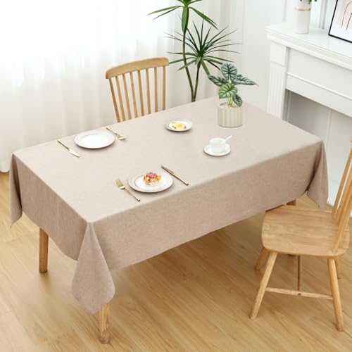 Nappe aspect lin imperméable et résistante aux taches pour grande table