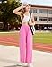 Hvididan Girls Wide Leg Loose Pants Straight Plain Casual Uniform Long Pant for School Street Outgoing Kids Girls Rose Pink