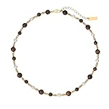 Gargantilla De Perlas De Agua Dulce De Piedra Natural Para Mujer, Con Cuentas De Piedra De Ojo De Tigre Natural, Chapada En Oro De 18 Quilates, Collares De Protección, Joyería, Regalo De Cumpleañ