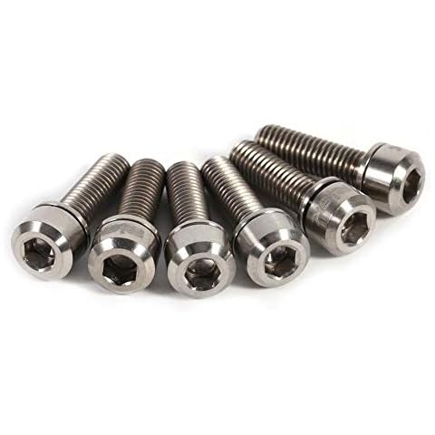 Set de 6 Tornillos de Bicicleta de Titanio con Arandelas Cover