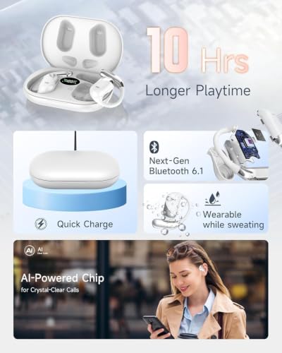 Image of Open Ear Earbuds, Over Ear Conduction Translation AI Headphone