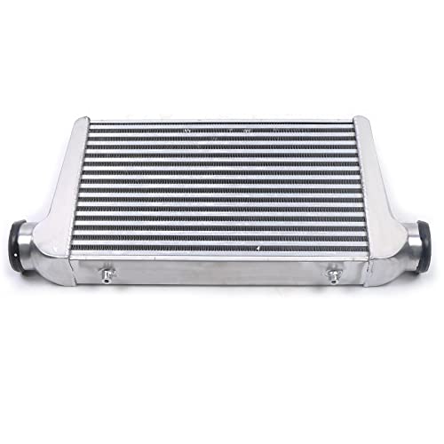 Universal Front Mount Intercooler, 3" Inlet/Outlet Aluminum Turbo Intercooler, Overall Size 25"X12"X3", Coresize 18"X12"X3" (3" Inlet/Outlet, 25"X12"X3") #TOP2