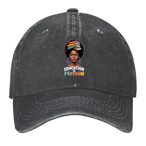 Trendy Printed Education Is Freedom Black Colorful Book Afro Hairstyle...