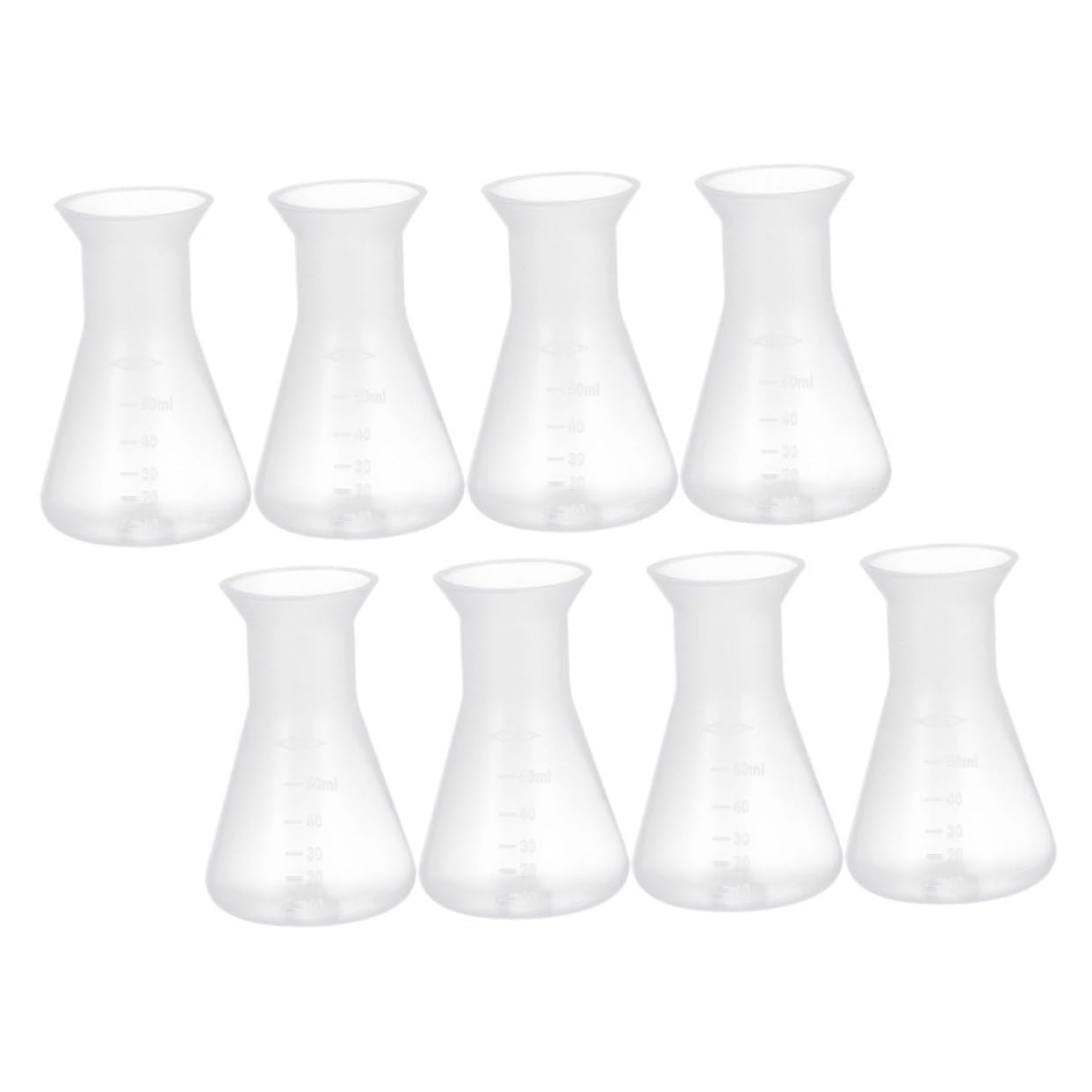 Zerodeko 8pcs Plastic Conical Flask Set Lab Experiment Chemistry Flask Scale for Laboratory