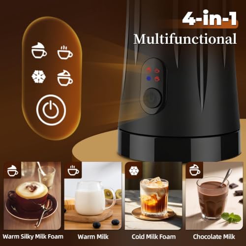 4-in-1 Milk Frother, Liksiy Milk Frother and Steamer, Auto Shut-Off Coffee Frother with Hot & Cold Foam for Latte, Cappuccino, Macchiato by Liksiy - Used condition - Image 7