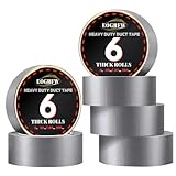 EOGRFW 5x27.43m Gewebeklebeband Silber, 6 Rollen Set, Extra Stark, Duct Tape für Reparatur, Fixieren, Abdichten, Panzerband, Wasserfest