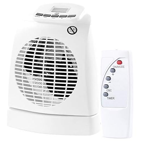Sichler Haushaltsgeräte Heisslüfter: Heizlüfter LV-245, 2.000W, Ventilator, Oszillation, Thermostat, Fernb. (Heizlüfter mit Kühlfunktion)
