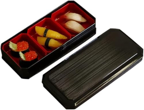 fancyfly弁当箱 うなぎ飯寿司箱 多機能調理箱 飯碗 四角 蓋付き 調理 和食器 ホテル レストラン 業務用食器 ((3仕切り)