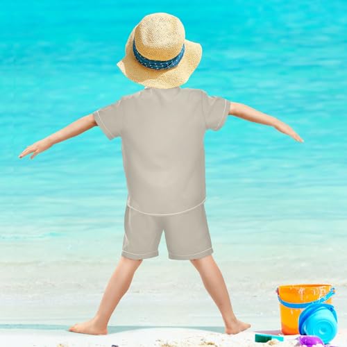 Image of 3T Toddler Boy Shorts Set Teal Hawaiian Button Down Shirts Summer Outfits for Little Boy