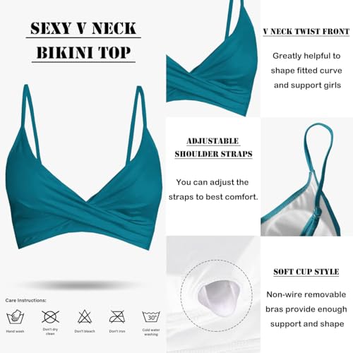 Image of Amy Babe Women's High Waisted Bikini Sets Push Up Twist Front Spaghetti Straps Ruched Two Piece Swimsuit Bathing Suit