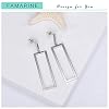 Silver Rectangle Geometric Drop Dangle Earrings for Women Fashion Prom Jewelry Birthday Gifts #2