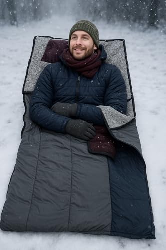 Image of Al-Shahabuddin Rectangular Sleeping Bag for Adults, Winter Camping, up to 10C, 182 cm Height