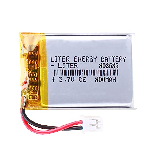 3.7V 802535 800mAh Lithium Polymer ion Battery Rechargeable Polymer Battery Pack with JST 2.0mm Connector
