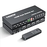 HDMI Switch 4 In 1 Out, 1080P @ 60Hz 4 Ports HDMI Switch with Seamless...