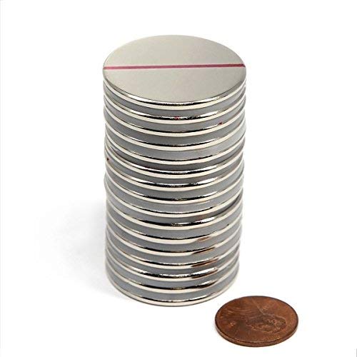 12 Piece Super Strong Neodymium Disc Magnets Dia 1.26 x 1/16" for Craftings, Home Projects, Fridge Magnets, School Science Projects