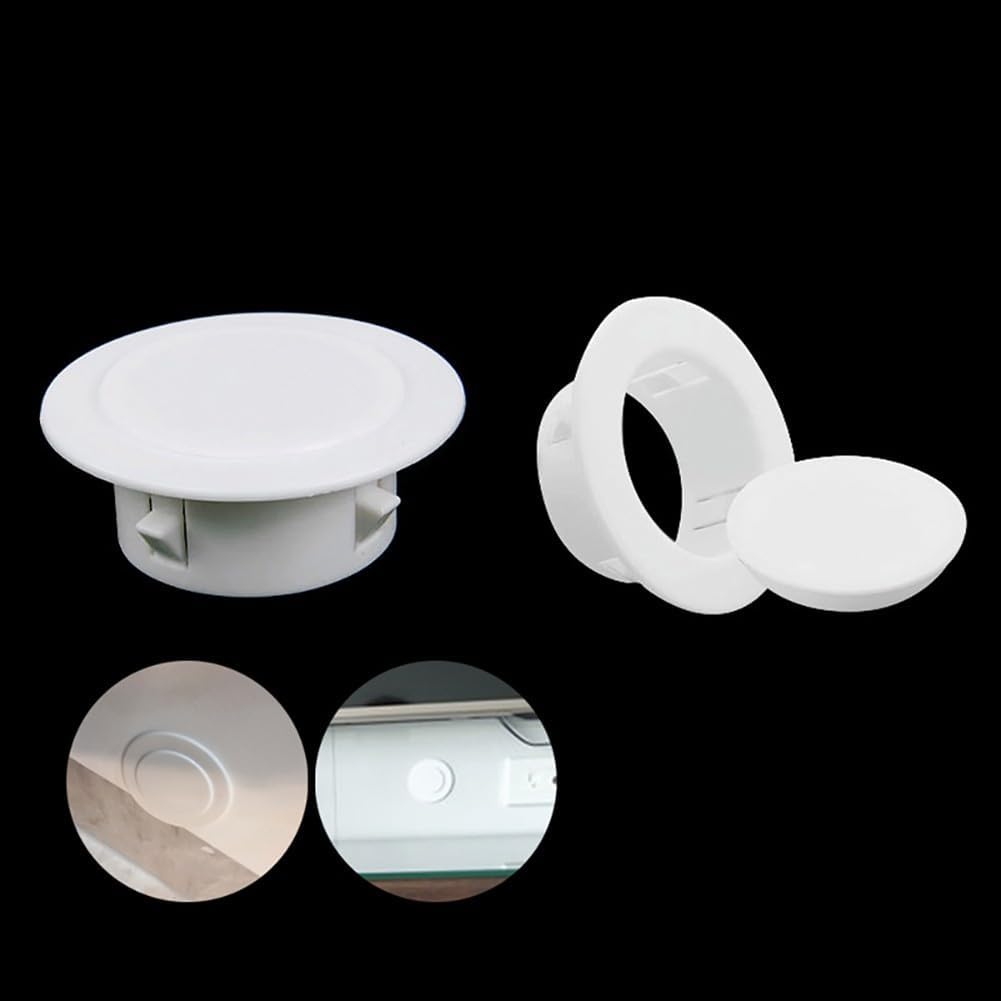 2PCS Decorative Wall Hole Cover for Air Conditioning Pipes, 100-109mm Removable Plastic Vent Cap with Enhanced Ventilation, White Protective Sleeve for Water and Line Pipes