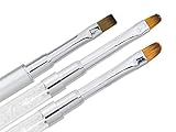 1 x Gel Pinsel Größe 4 - Flache Spitze für feine Modellage von Gelnägeln - Ideal für alle Arbeitsschritte der Gelmodellage