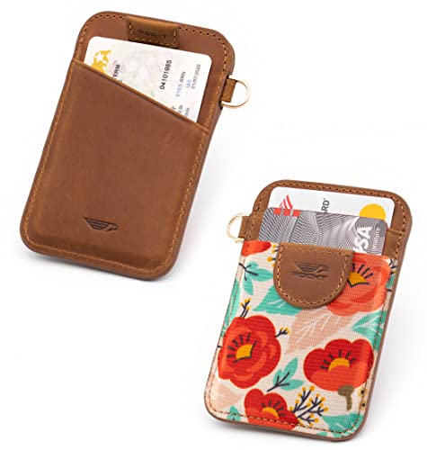 POCKT Slim Card Holder Wallet + Neck Lanyard for Keys Bundle for Women | Poppy2