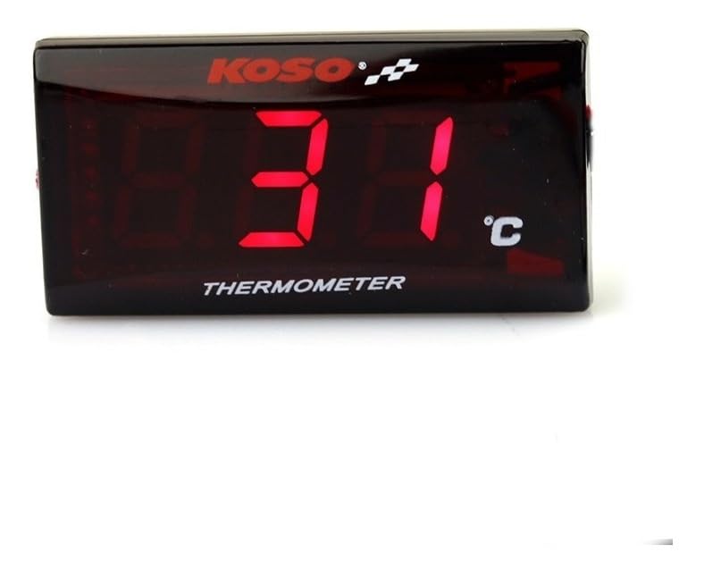 Applicable to Universal Motorcycle Water Temperature Gauge - 18mm & 22mm Compatible with Racing & Scooters - LED Display, Blue/Red/Green Light Source, DC12V, -10 to 60 Degrees Celsius(Green)