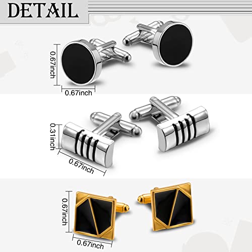 10 Pairs Cufflinks For Men Classic Cuff Links Set Men's Cufflinks Business Wedding Gift Stainless Steel Jewelry With Box For Tuxedo Shirt Accessories #TOP3