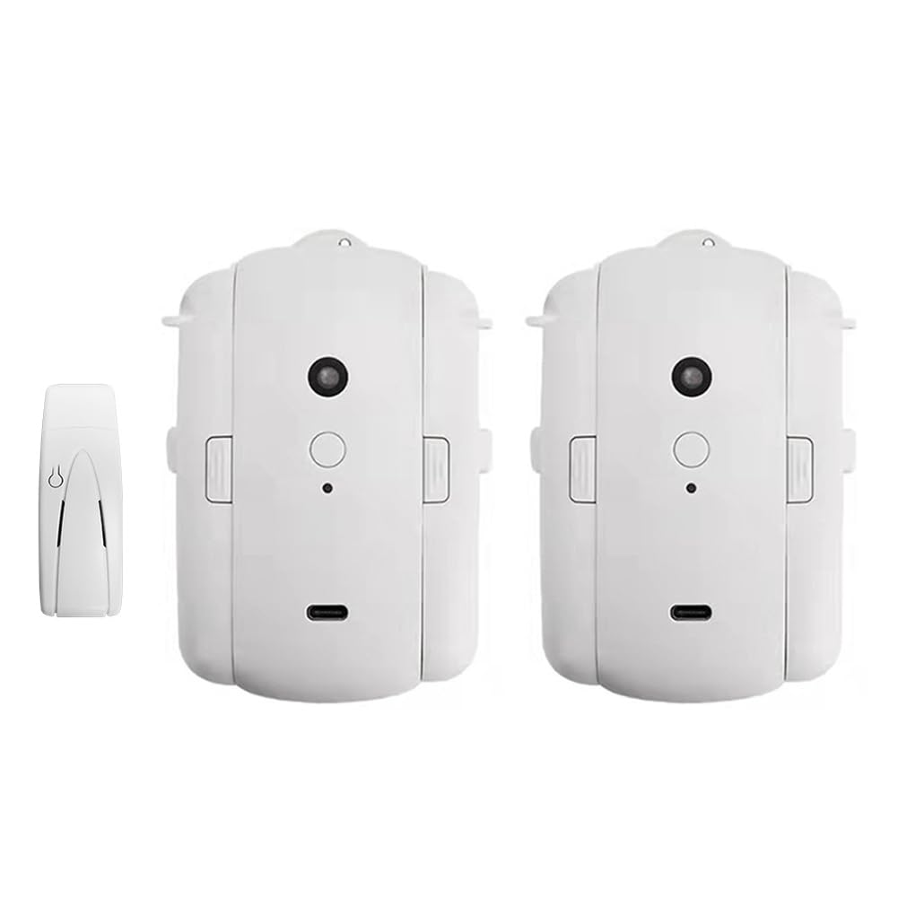XIEJ Tuya WiFi Automatische Gordijnopener, Oplaadbare Smart Gordijn Robot met Lluminatie en Temperatuur voor Slaapkamer en Woonkamer, Werk met Alexa