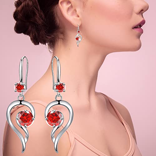 Womens Earrings Dangling Fashion Earrings Stainless Steel Round Earrings Women Creative Earrings Girls (1-Red, One Size) #TOP1