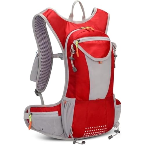 [BtcFu] 超軽量 防水 15L バックパック リュックサック メッシュ素材 通気性 スポーツリュック サイクリング ウォーキング マラソン ジョギング 自転車用 男女兼用 (レッド)のサムネイル