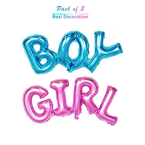 Image of Rozi Decoration Boy & Girl Letter Foil Balloon - Birthday Celebration Party Decor Balloons | 27 inch (Blue -Pink)