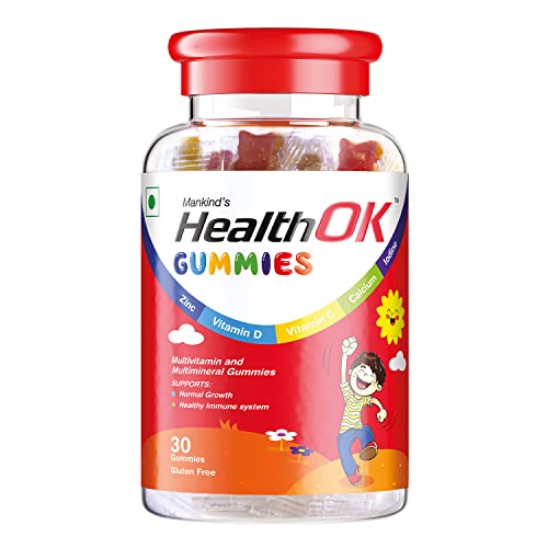 Image of Health Ok Mankind Gummies (Bottle of 30 Gummies), Multivitamin and Multimineral for Kids, Supports Normal Growth, Healthy Immune system and Brain Function, for 7 -17-year-old