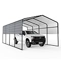 GarveeLife Metal Carport 13 x 20FT, Heavy Duty Canopy for Garage, Car Shelter with Galvanized Metal Roof, Reinforced Structure & Base, Car Shelter Shade with Metal Frame, Outdoor Garage for Cars Boat