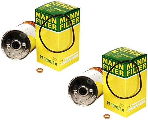Pair Set of 2 Oil Filters Mann PF1050/1n For Mercedes W124 W201 E300 300D Diesel