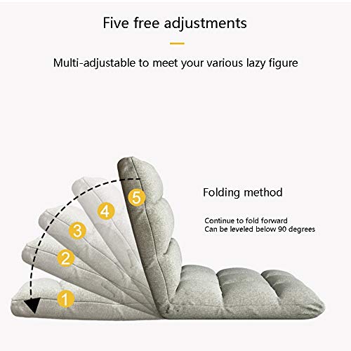 Silla de meditación plegable ajustable con respaldo, sofá perezoso de 5 engranajes, cojín extraíble lavable para mayor comodidad y relajación, ideal para yoga y lectura