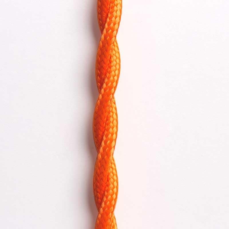 Image of LEDSone Orange 18 AWG Fabric Covered Electrical Wire 32.8ft 2 Conductor Twisted Lamp Cord 5mm Tinned Copper PVC Cable for Pendant Lights Chandeliers DIY Rewiring Home Indoor Projects