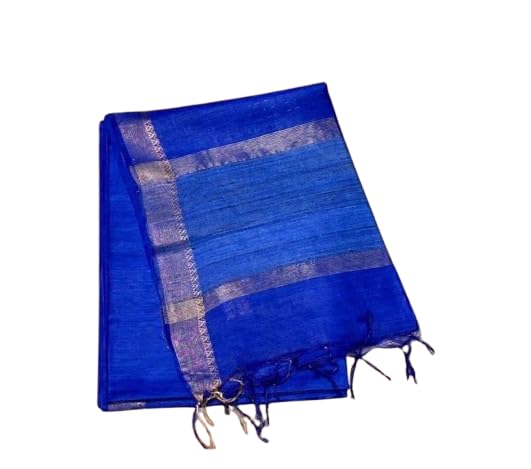 Charkha Silk Pwcs Ltd Bhagalpuri Handloom Pure Tussar Muga Silk Saree Gold Temple Zari Border Pure Katiya Silk