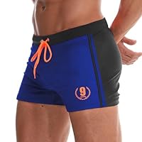 Arcweg Badehose Herren Eng Kurz Badeshorts mit Tunnelzug Schwimmhose Wassersport Kurze Hose UV Schutz Jungen Schwimmwear Schulschwimmen Dunkelblau XL（EU