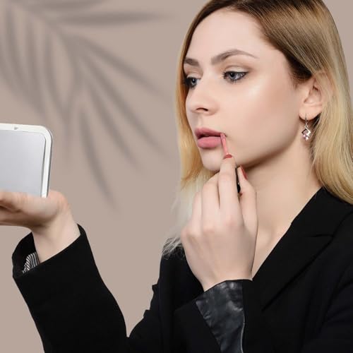 Qianyu Quadratischer Kompakter Klappspiegel 1x/15x Vergrößerung Schminkspiegel für Unterweg Kleiner Spiegel im Taschenformat Handlich Faltbar Tragbar