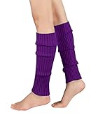 Durio Leg Warmers for Women 80s Party Costume Marathon Leg warmers for Dance Sports Purple