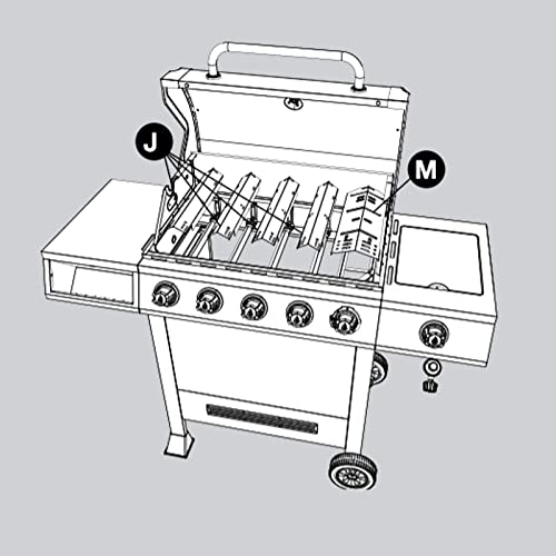 Image of Replacement Kit for Dyna-Glo 5-Burner Gas Grill DGH474CRP DGH474CRP-D DGH483CRP DGH483CRP-D DGH485CRP DGH485CRP-D, Heat Plate and Burner Kit for Dyna Glo 5 Burner Grill
