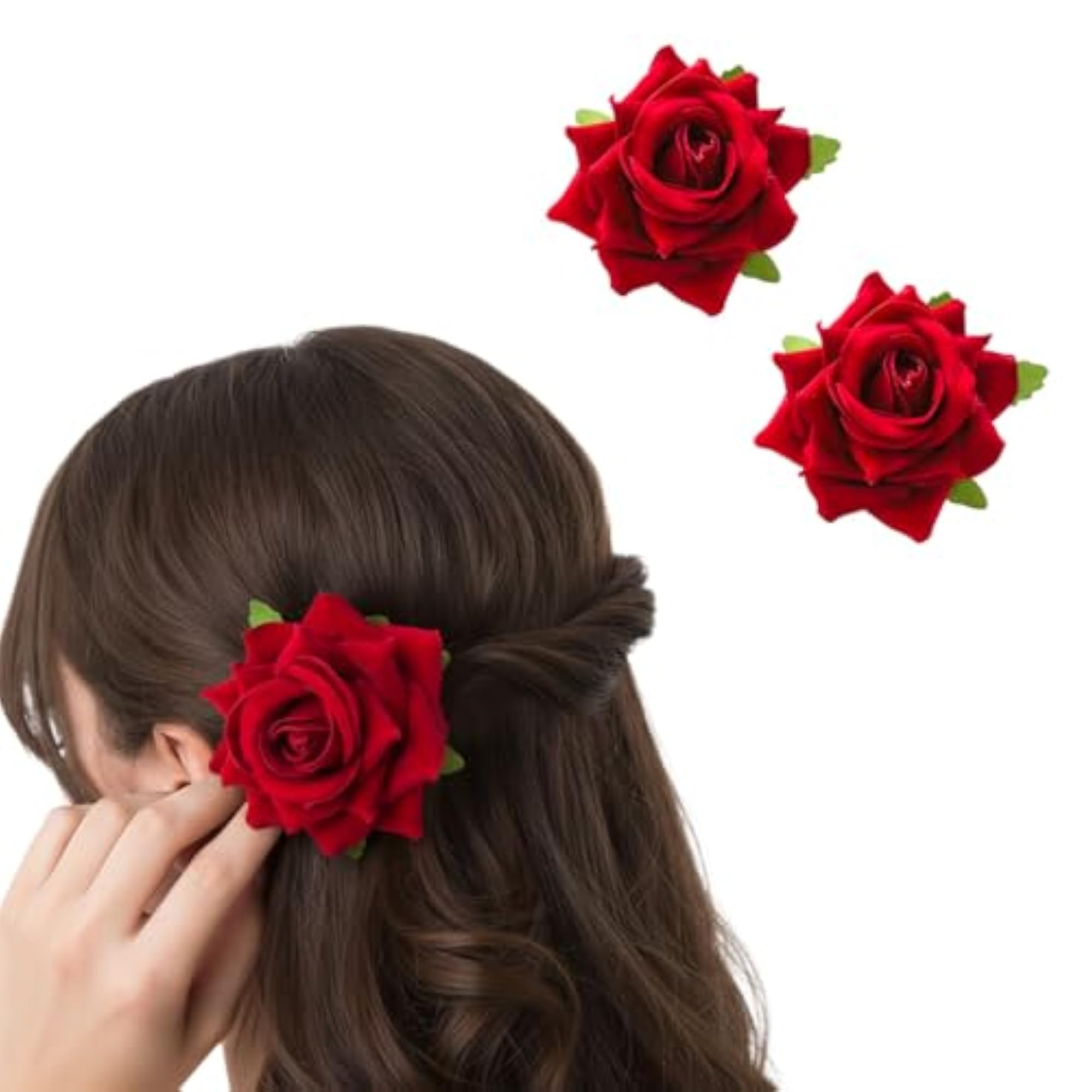 Women's Natural Looking Full Head Wavy Hair Wig with Accessories